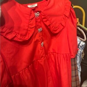 Sunday Red Ruffled Dress